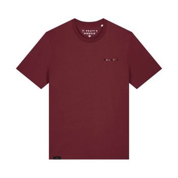 Tričko PEATY'S PUBWEAR TRIKO S KRÁTKÝM RUKÁVEM STACKED BURGUNDY