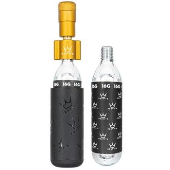 Kit CO2 bombičky a hustilka PEATY'S HOLESHOT CO2 PUMPA + BOMBIČKY 2 KS - ROAD & GRAVEL (16G) - BOURBON