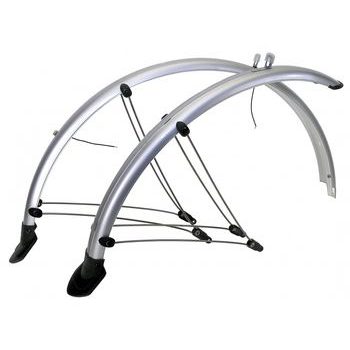 Blatníky M-Wave 28" šíře 45mm + dynamo kabely stříbrné servisní balení