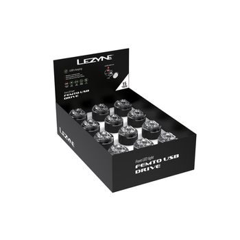 Box s předních světel LEZYNE LIGHT FRONT FEMTO USB DRIVE FRONT BOX SET BLACK
