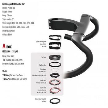 Silniční kombo set řidítka-představec TOKEN CRB 440mm/110mm