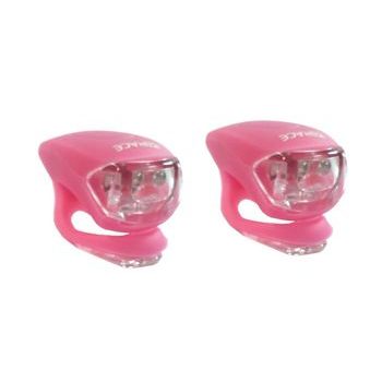 Sada světel přední+zadní 4RACE LS03 silicon, růžová
