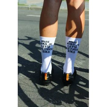 Ponožky na kolo Kolo je Láska Moje kolo je lepší, bílá