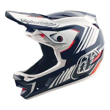 Integrální helma Troy Lee Designs D4 POLYACRYLITE QUALIFIER BLUE / WHITE 2025