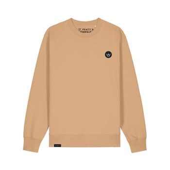 Mikina PEATY'S PUBWEAR CREW MIKINA EMBROIDERED CROWN LATTE