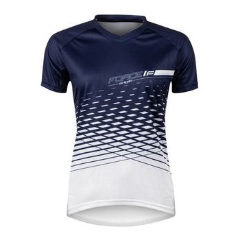 Dámský dres s krátkým rukávem FORCE MTB ANGLE LADY, bílo-modrý
