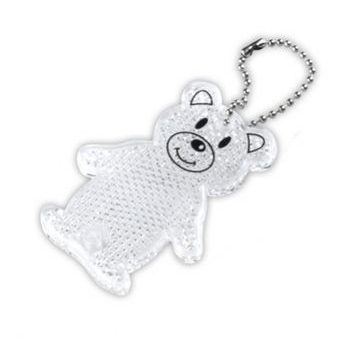 Reflexní přívěšek odrazka medvídek bílý