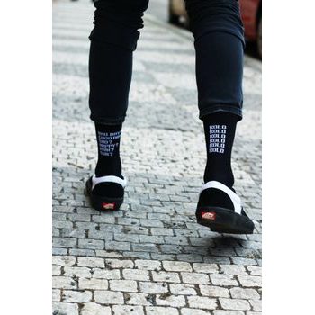 Dlouhé ponožky Kolo je Láska Bad day, černá