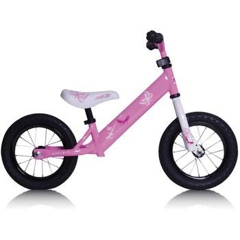Odrážedlo Rebel Kidz Steel Air 12,5" Butterfly - Růžová
