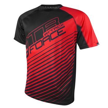 Dres s krátkým rukávem FORCE MTB ATTACK, černo-červený