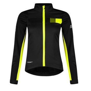 Dámská zimní bunda FORCE FROST LADY softshell, černo-fluo