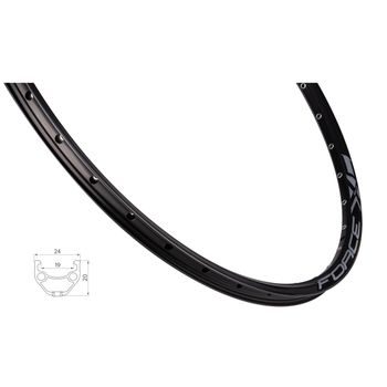 ráfek FORCE XC BASIC DISC 584x19, 32děr, černý