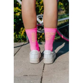 Dlouhé ponožky na kolo Kolo je Láska Bad day, růžová