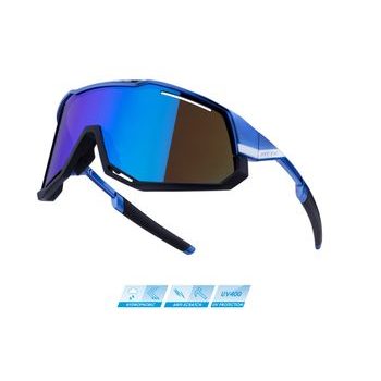 brýle FORCE ATTIC fial.-modré,modré zrc. sklo