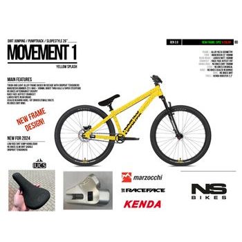 Dirtové kolo NS Bikes Movement 1 yellow Splash 2025