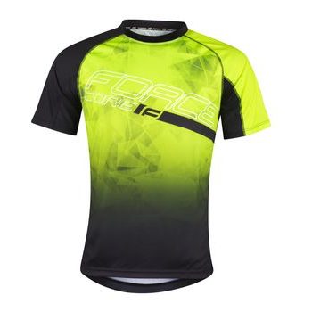 Pánský dres s krátkým rukávem Force MTB Core, fluo-černý