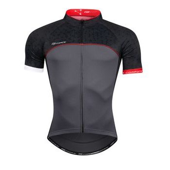 Pánský dres s krátkým rukávem Force Finisher, šedo-červený