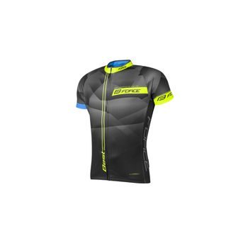 Dres s krátkým rukávem FORCE BEST, černo-fluo