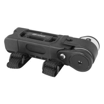 Zámek skládací FORCE FOLD, 80 cm, 6 článků, černý+držák