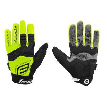 Letní dlouhoprsté rukavice FORCE MTB AUTONOMY, fluo