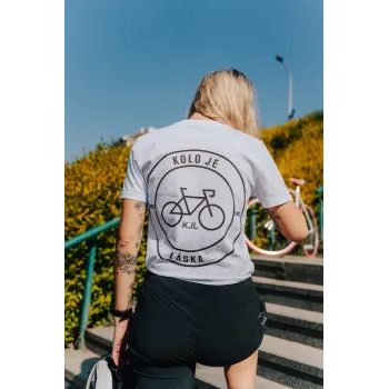 Tričko s krátkým rukávem Kolo je láska To s tim logem UNI, bílá