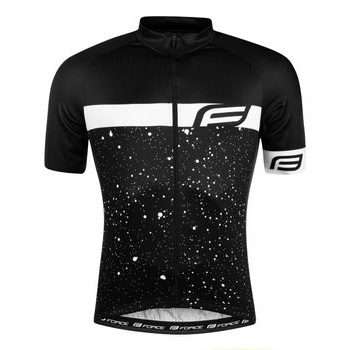 Dres s krátkým rukávem FORCE SPRAY , černo-bílý