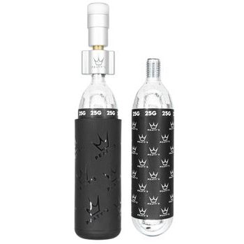 Kit CO2 bombičky a hustilka PEATY'S HOLESHOT CO2 PUMPA + BOMBIČKY 2 KS - MTB (25G) - SILVER