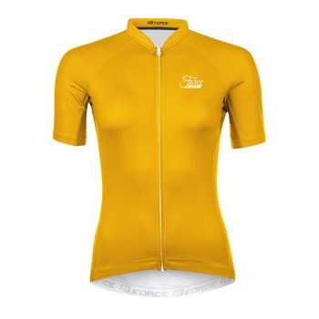 Dámský dres s krátkým rukávem FORCE PURE LADY, žlutý