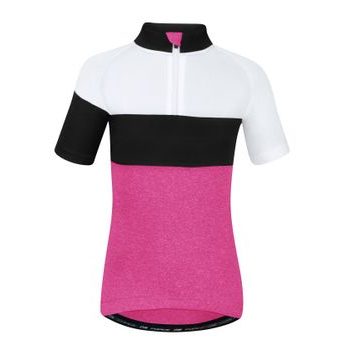 Dětský dres FORCE KID VIEW růžovo-bílo-černý