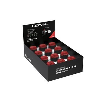 Box zadních světel LEZYNE LIGHT REAR FEMTO USB DRIVE REAR BOX SET BLACK