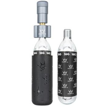 Kit CO2 bombičky a hustilka PEATY'S HOLESHOT CO2 PUMPA + BOMBIČKY 2 KS - ROAD & GRAVEL (16G) - SLATE