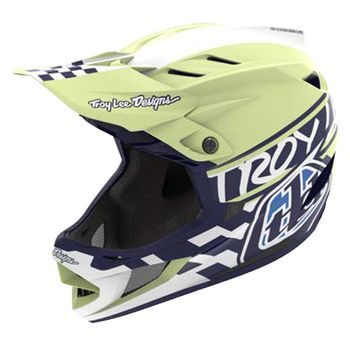 Integrální helma Troy Lee Designs D4 POLYACRYLITE FIFTY-50 NAVY / GLO YELLOW 2025