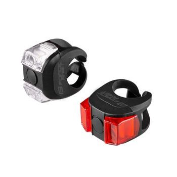 Blikačky sada FORCE AMBIT přední + zadní, černé