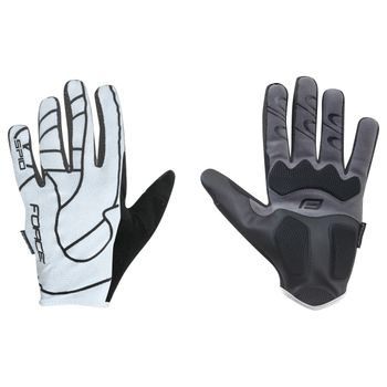 Letní dlouhoprsté rukavice FORCE MTB SPID bez zapínání, bílé