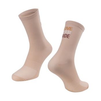 Dlouhé ponožky FORCE LOVE YOUR RIDE, krémové