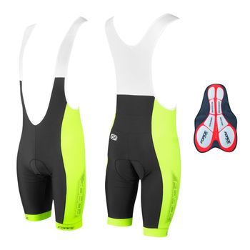 Pánské kraťasy se šráky a vložkou Force B40, černo-fluo