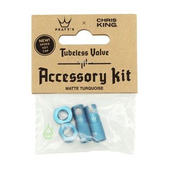 Ventilková sada PEATY'S X CHRIS KING (MK2) TURQUOISE PŘÍSLUŠENSTVÍ K BEZDUŠOVÝM VENTILKŮM