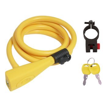 Zámek Force spirál.silikonový 120cm/10mm + držák, žlutý