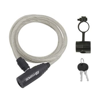 Zámek spirálový FORCE ECO s držákem 120cm/8mm, čirý