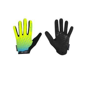 Dětské dlouhoprsté rukavice FORCE KID MTB ANGLE, fluo-modré