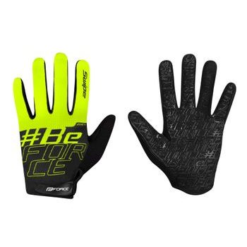 Letní dlouhoprsté rukavice FORCE MTB SWIPE, černo-fluo