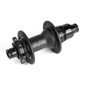 Zadní Boost náboj JAVAX M221B, Disc 6-děr, 28 děr, SRAM XD Ratchet, J-Bend, černý mat, s logem