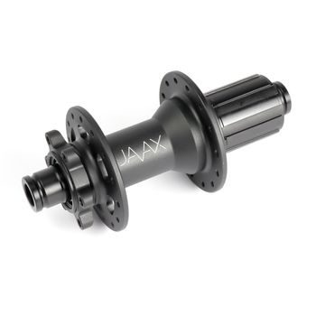 Zadní Boost náboj JAVAX M221B, Disc 6-děr, 32 děr, Shimano 11s Ratchet, J-Bend, černý mat, s logem