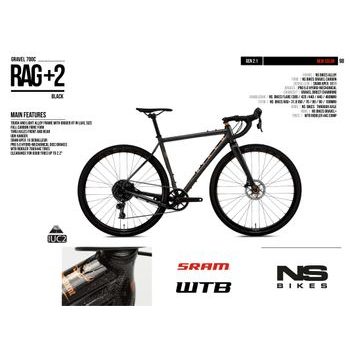 Gravel kolo NS Bikes RAG + 2 Black 2025 Hydra