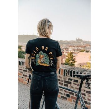 Tričko s krátkým rukávem Kolo je láska Kolo Or Die UNI, černá
