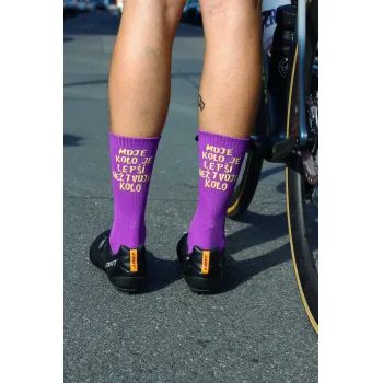 Ponožky na kolo Kolo je Láska Moje kolo je lepší, fialová