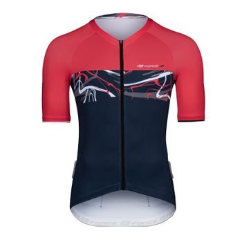 Pánský dres s krátkým rukávem FORCE ART, tmavě modrý-červený