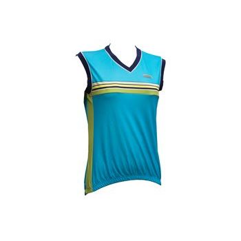 Dámský dres bez rukávů SHIMANO, modrá-žlutá, L