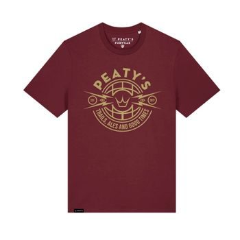 Tričko PEATY'S PUBWEAR TRIKO S KRÁTKÝM RUKÁVEM TRAILS & ALES CREST / BURGUNDY