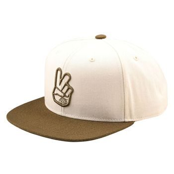 Kšiltovka Troy Lee Designs FLAT BILL SNAPBACK PEACE, vintage white-olive